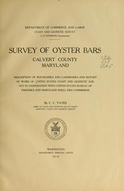 Cover of: Survey of oyster bars, Calvert County, Maryland