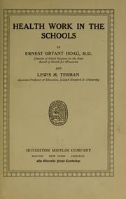 Cover of: Health work in the schools by Ernest Bryant Hoag