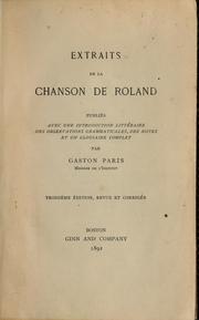 Cover of: Extraits de la Chanson de Roland by Gaston Paris