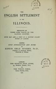 Cover of: The English settlement in the Illinois by Edwin Erle Sparks