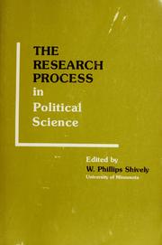 Cover of: The Research process in political science by edited by W. Phillips Shively.
