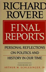 Cover of: Final reports: personal reflections on politics and history in our time
