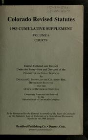 Cover of: Colorado revised statutes "red book 1983": pre-supplement tabulations