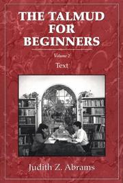 Cover of: Talmud for Beginners by Judith Z. Abrams