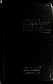 Cover of: Legal environment of business: public law and regulation