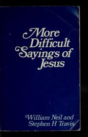Cover of: More difficult sayings of Jesus