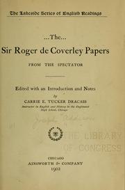 Cover of: The Sir Roger de Coverley papers, from the Spectator