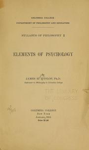 Cover of: Elements of psychology