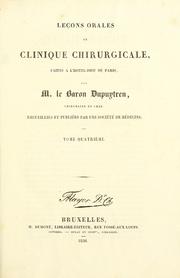 Cover of: Leçons orales de clinique chirurgicale, faites a l'Hotel-Dieu de Paris