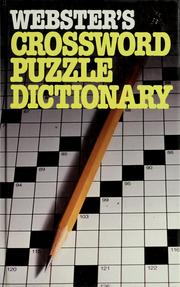 Cover of: Webster's crossword puzzle dictionary by Patricia Fox-Sheinwold