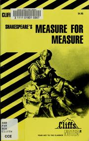 Cover of: Measure for measure: notes