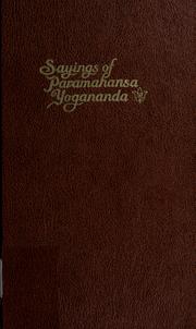Cover of: Sayings of Paramahansa Yogananda