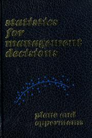 Cover of: Statistics for management decisions