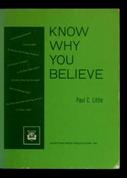 Cover of: Know why you believe