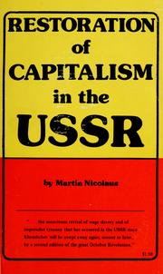 Cover of: Restoration of capitalism in the USSR