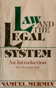 Cover of: Law and the legal system