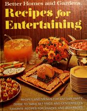 Cover of: Better homes and gardens recipes for entertaining.