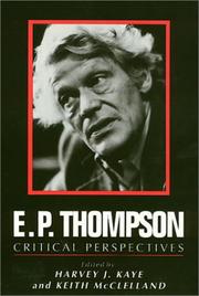 Cover of: E.P. Thompson: Critical Perspectives