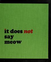 Cover of: It does not say meow by Beatrice Schenk De Regniers
