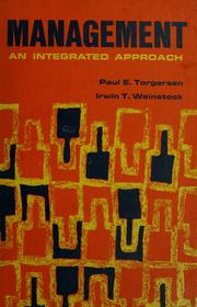 Cover of: Management: an integrated approach by Paul E. Torgersen