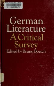 Cover of: German literature: a critical survey