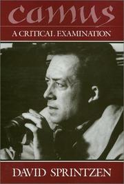 Cover of: Camus by David Sprintzen