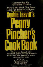 Cover of: Sophie Leavitt's penny pincher's cook book. by Sophie Leavitt, Sophie Leavitt