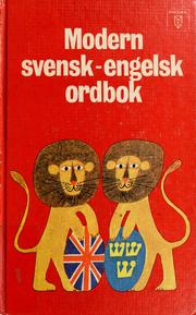 Cover of: Modern svensk-engelsk ordbok.: A modern Swedish-English dictionary.
