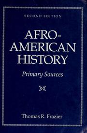 Cover of: Afro-American History: Primary Sources (History)