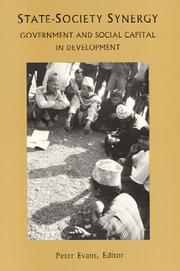 Cover of: State-Society Synergy : Government and Social Capital in Development (Research Series, No 94) (Research Series (University of California, Berkeley International and Area Studies))