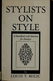 Cover of: Stylists on style: a handbook with selections for analysis