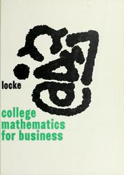 Cover of: College mathematics for business