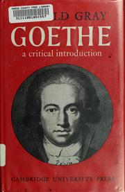 Cover of: Goethe: a critical introduction