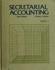 Cover of: Secretarial accounting by A. B. Carson