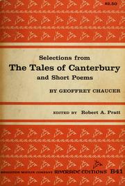 Cover of: Selections from the Tales of Canterbury, and short poems. by Geoffrey Chaucer