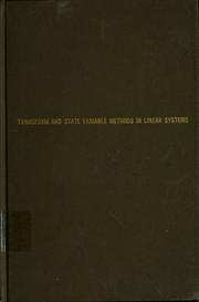 Transform and state variable methods in linear systems by Someshwar Chander Gupta