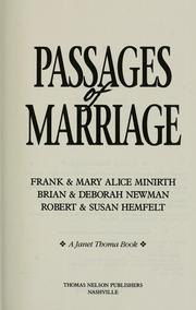Cover of: Passages of marriage by Frank Minirth ... [et al.].