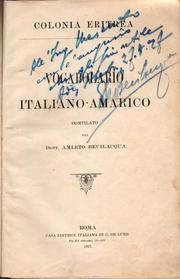 Vocabolario italiano-amarico by Amleto Bevilacqua