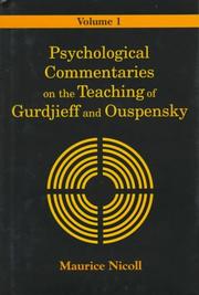 Cover of: Psychological Commentaries on the Teaching of Gurdjieff and Ouspensky, Vol. 1