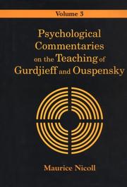 Cover of: Psychological Commentaries on the Teaching of Gurdjieff and Ouspensky, Volume 3