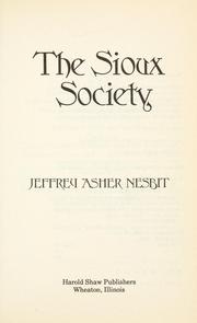 Cover of: The Sioux Society