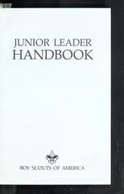 Cover of: Junior leader handbook by Boy Scouts of America