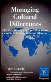 Cover of: Managing cultural differences by Piero Morosini
