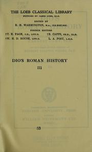 Cover of: Dio's Roman history by Cassius Dio Cocceianus