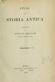 Cover of: Studi di storia antica
