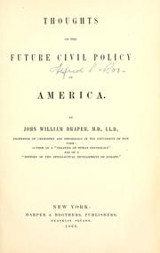 Cover of: Thoughts on the future civil policy of America