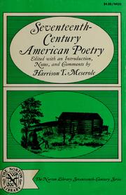 Cover of: Seventeenth-century American poetry.