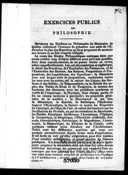 Cover of: Exercices publics de philosophie