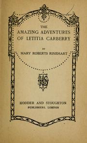 Cover of: The amazing adventures of Letitia Carberry