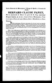 Cover of: Lettre pastorale de Monseigneur l'évêque de Québec, à l'occasion du jubilé by Église catholique. Diocèse de Québec. Évêque (1825-1833 : Panet)